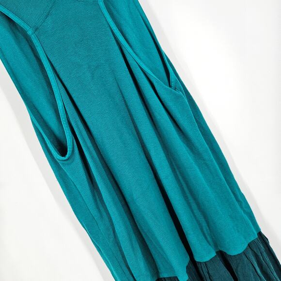 Johnny Was Maxi Dress Green Lagenlook Art to Wear Rare Y2k Drop Waist Size L - Picture 8 of 8